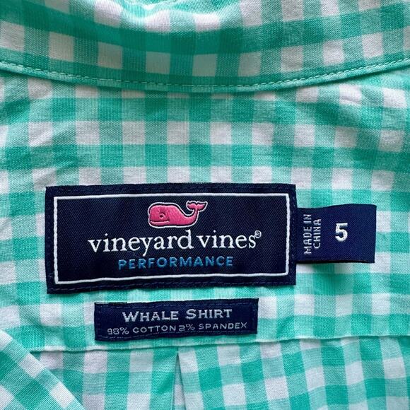 Vineyard Vines Green Gingham Long Sleeve Button Down Shirt Classic Preppy 5 - Picture 6 of 7